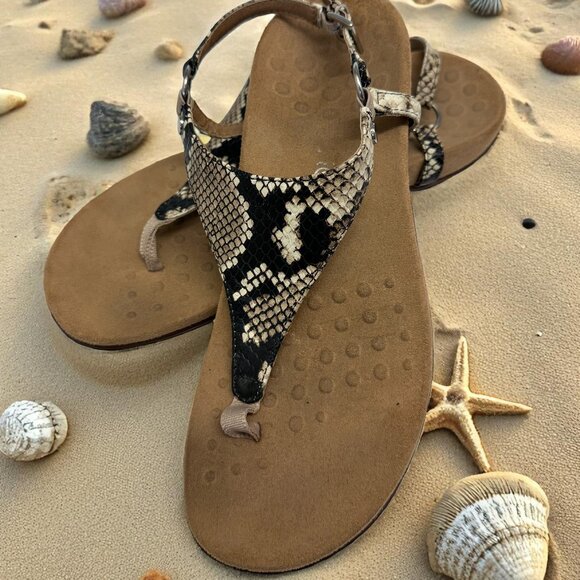 Vionic Kirra Sandals Snake Print T Strap Slingback Casual Shoes GUC Size 8 - Picture 3 of 9